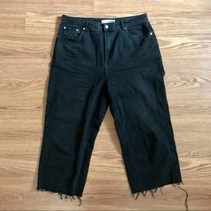 Topshop Wide-Leg Cropped Jeans